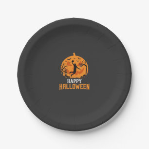 Basketball Halloween Dunk Pumpkin Design_1 Paper Plate