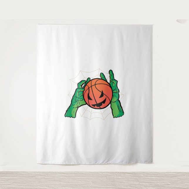 Basketball Halloween     Tapestry (Front)