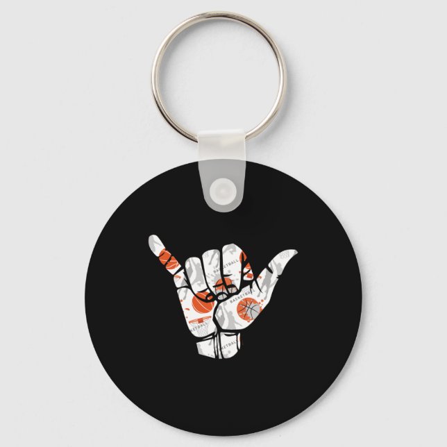 Basketball Hand Sign  Key Ring (Front)