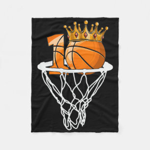 Basketball Happy 10th Birthday Boy Bball 10 Years Fleece Blanket