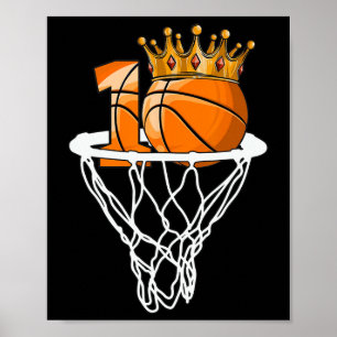 Basketball Happy 10th Birthday Boy Bball 10 Years Poster