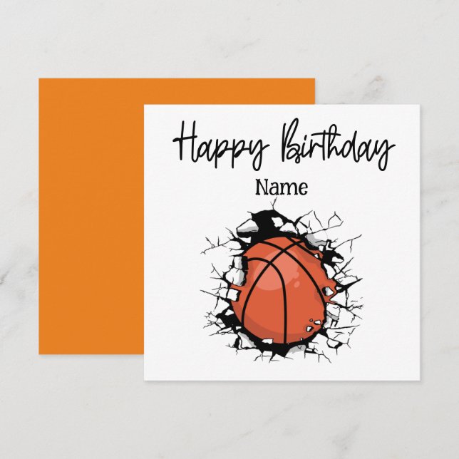 Basketball Happy Birthday to Player  Card (Front/Back)