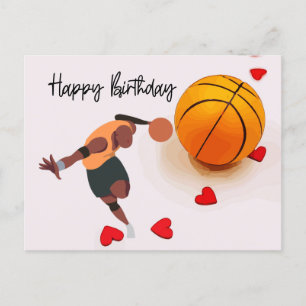 Basketball Happy Birthday to Player with love Postcard