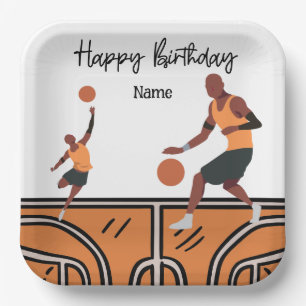 Basketball Happy Birthday to Player with Player Paper Plate