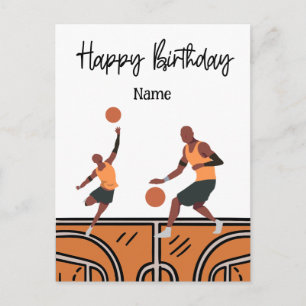 Basketball Happy Birthday to Player with Player Postcard