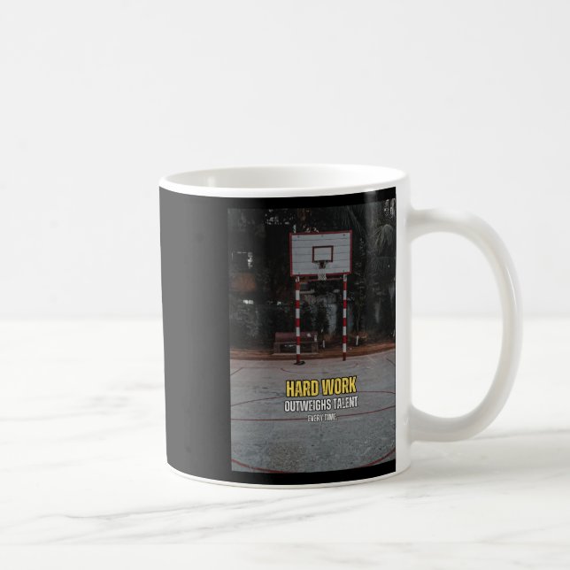 Basketball Hard Work Motivation Quote  Coffee Mug (Right)