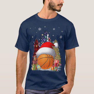 Basketball Hat Santa Flag Us Buffalo Plaid Leopard T-Shirt