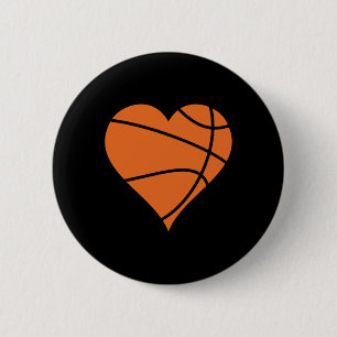 Basketball Heart 2 6 Cm Round Badge