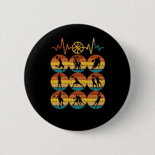 Basketball Heart Beat 6 Cm Round Badge
