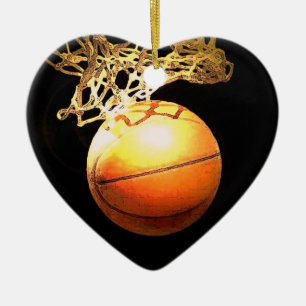 Basketball Heart Christmas Ornament
