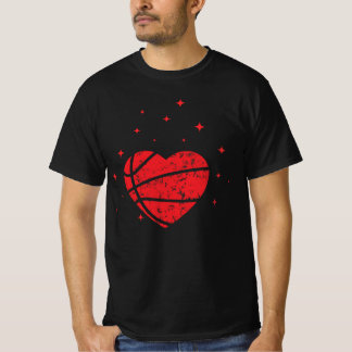 Basketball Heart Funny Gift for Valentine's Day T-Shirt