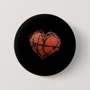 Basketball Heart Happy Valentine's Day Basketball  6 Cm Round Badge