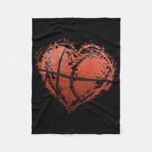 Basketball Heart Happy Valentine's Day Basketball  Fleece Blanket