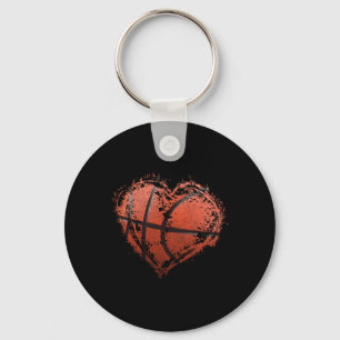 Basketball Heart Happy Valentine's Day Basketball Key Ring
