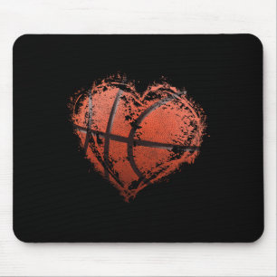 Basketball Heart Happy Valentine's Day Basketball Mouse Pad
