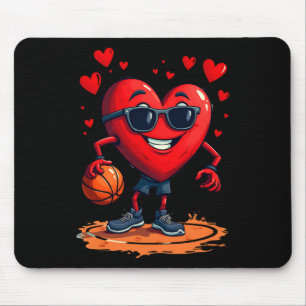 Basketball Heart - Love And Hoops Design For Mouse Pad