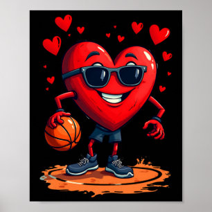 Basketball Heart - Love And Hoops Design For Poster