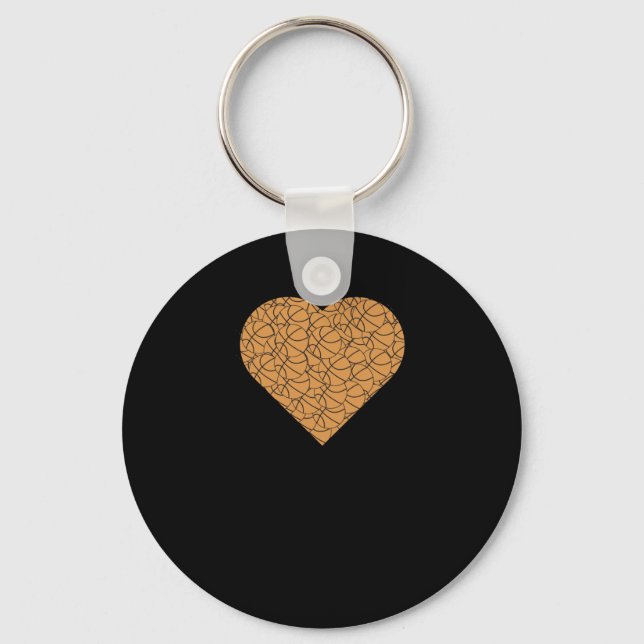 Basketball Heart Love Design  Key Ring (Front)