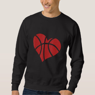 Basketball Heart Love Valentines Day Basketball  K Sweatshirt