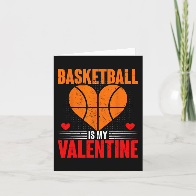 Basketball Heart Love Valentines Day Sport Player  Card (Front)