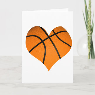 Basketball Heart Shaped Card