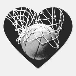 Basketball Heart Sticker