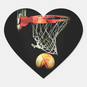 Basketball Heart Sticker