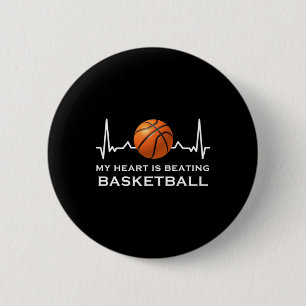 Basketball Heartbeat 10 6 Cm Round Badge