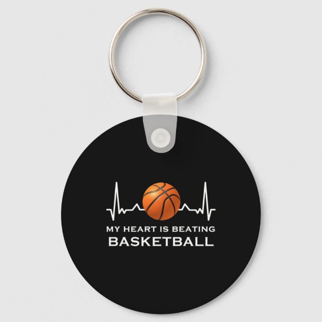 Basketball Heartbeat 10  Key Ring (Front)