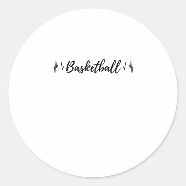 Basketball Heartbeat 11  Classic Round Sticker (Front)