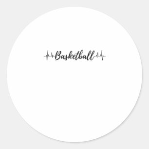 Basketball Heartbeat 2 Classic Round Sticker
