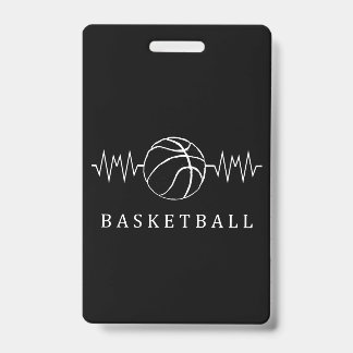 Basketball Heartbeat 2 ID Badge