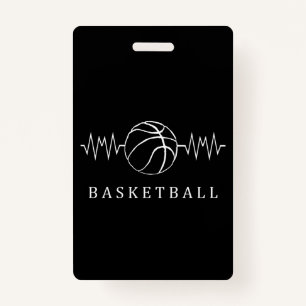 Basketball Heartbeat 2 ID Badge