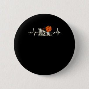 Basketball Heartbeat 3  6 Cm Round Badge