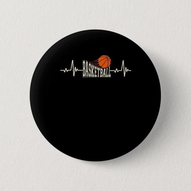 Basketball Heartbeat 3  6 Cm Round Badge (Front)
