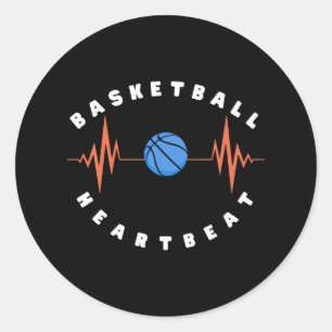Basketball Heartbeat 6 Classic Round Sticker