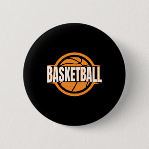 Basketball Heartbeat  6 Cm Round Badge