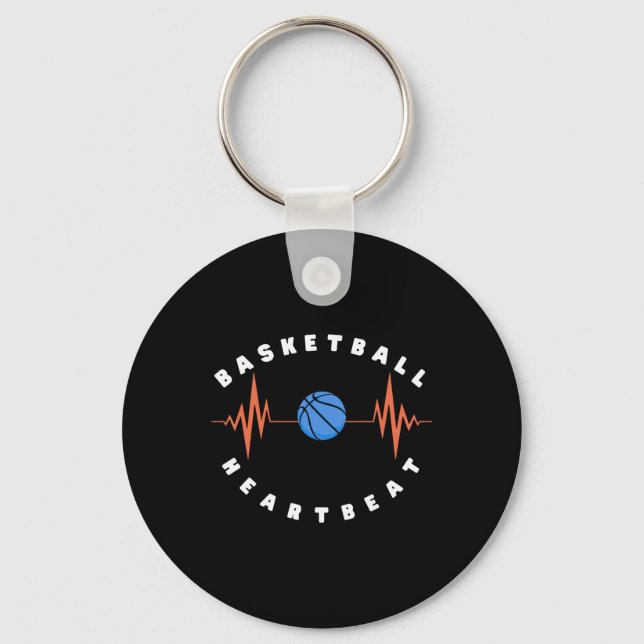 Basketball Heartbeat 6  Key Ring (Front)