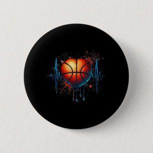Basketball Heartbeat 8 6 Cm Round Badge