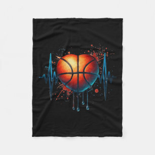 Basketball Heartbeat 8 Fleece Blanket