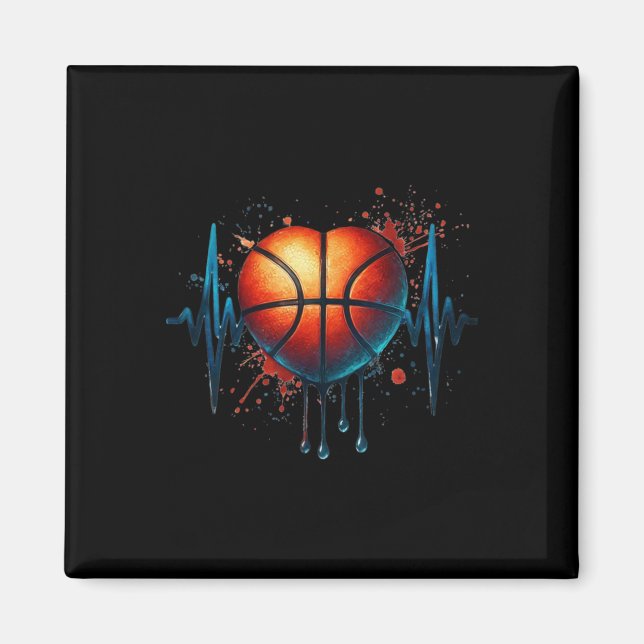 Basketball Heartbeat 8  Magnet (Front)