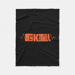 Basketball Heartbeat 9  Fleece Blanket