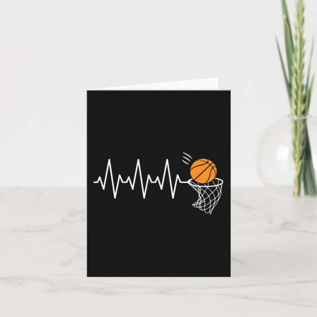 Basketball Heartbeat Basketball Lover  Card (Front)