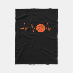 Basketball Heartbeat Bball Gift  Fleece Blanket