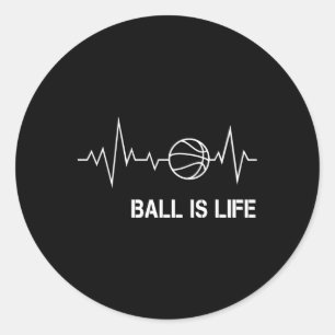 Basketball Heartbeat Big My Life Baller Player Coa Classic Round Sticker