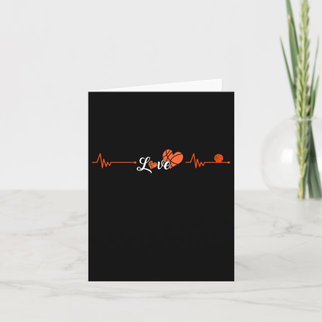 Basketball Heartbeat  Card (Front)
