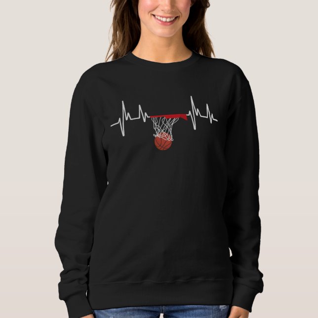 Basketball Heartbeat Coach Basketball player Sweatshirt (Front)