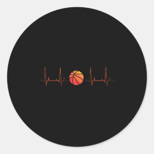 Basketball Heartbeat Coach Player Sports Athlete Classic Round Sticker