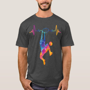 Basketball Heartbeat EKG Heart Rate Basketball Pla T-Shirt