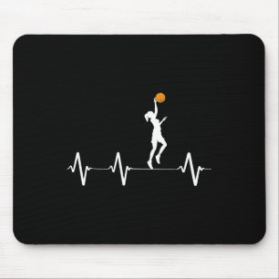 Basketball Heartbeat  for Women and Girls  Mouse Pad